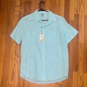 Izod Men's Sky Blue Casual Button Down Shirt